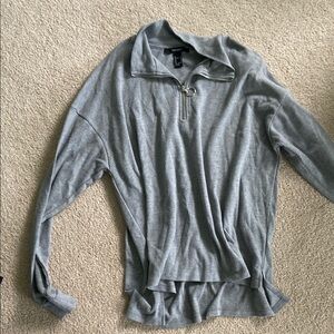 Forever 21 Heather Gray Waffle Knit Jacket